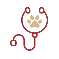 icon of a stethoscope and a paw print