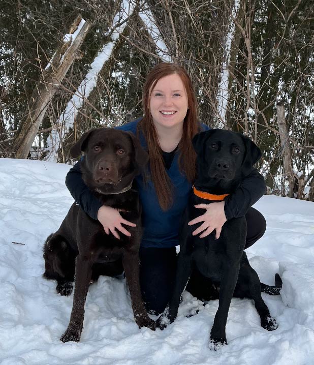 bailee with her two dogs